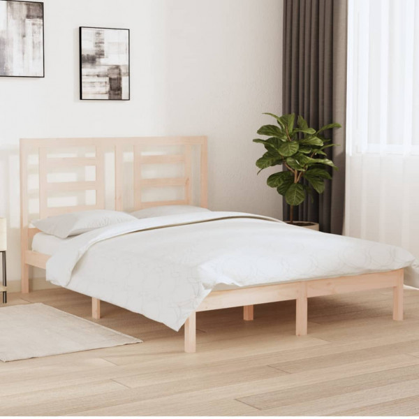 Estructura de cama madera maciza de pino King Size 150x200 cm D