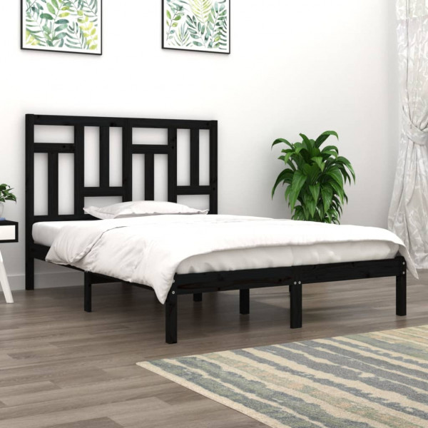 Estructura cama madera maciza pino negra Super King 180x200 cm D