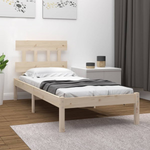 Estructura de cama madera maciza de pino blanco 90x190 cm