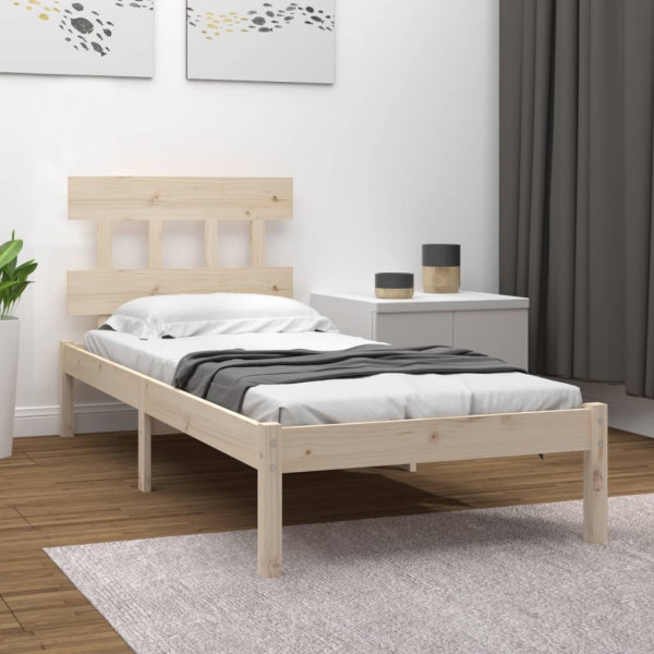 Estructura de cama de madera maciza 100x200 cm D