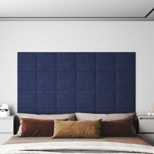 Paneles de pared 12 uds tela azul 30x30 cm 1.08 m² D