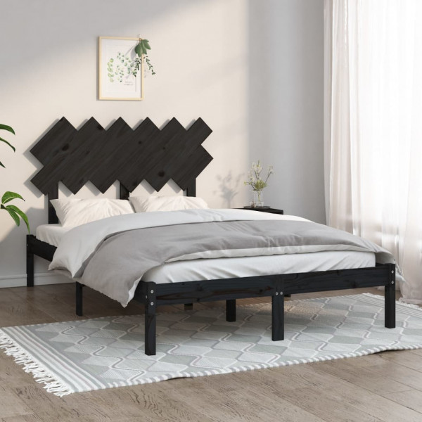 Estructura de cama madera maciza negro 120x200 cm D