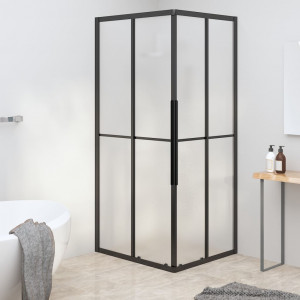 Cabine de duche ESG preta fosca 90x70x180 cm D