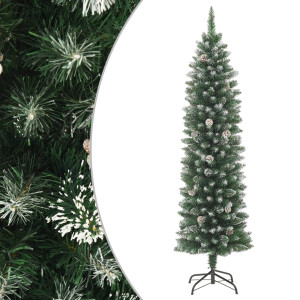 Árbol de Navidad artificial estrecho con soporte PVC 210 cm D