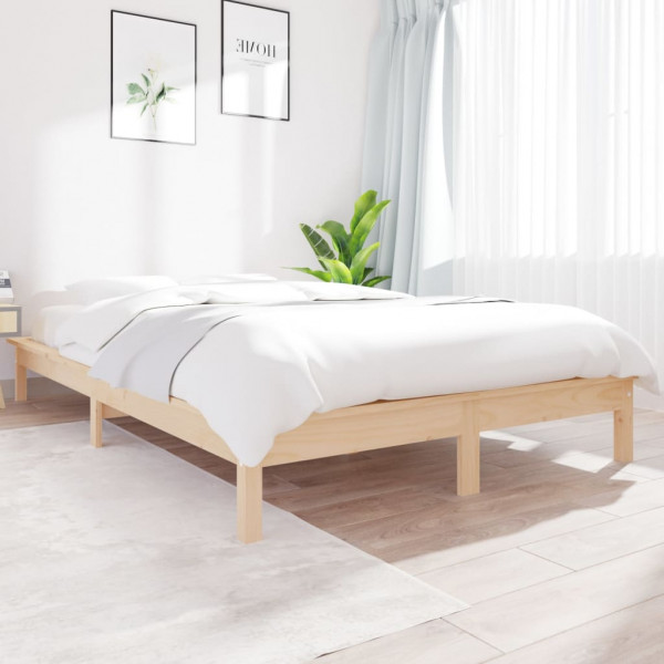 Estructura de cama madera maciza de pino 180x200 cm D