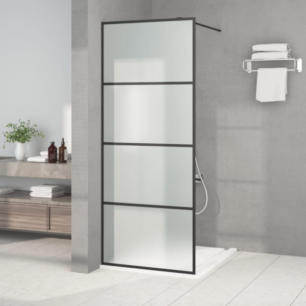 Mampara de ducha vidrio ESG esmerilado negro 80x195 cm D