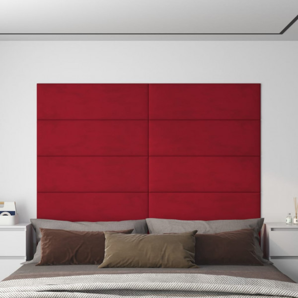 Painéis de parede 12 peças veludo vermelho 90x30 cm 3,24 m² D