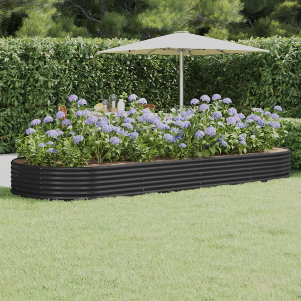 Jardinera acero con recubrimiento polvo antracita 373x140x36 cm D