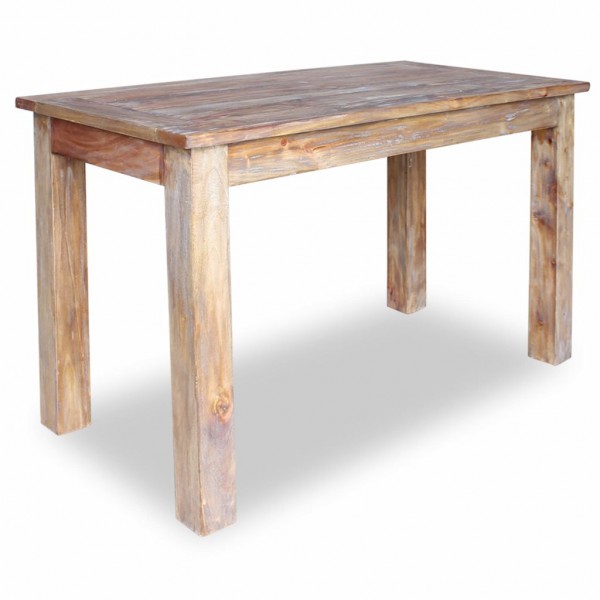 Mesa de comedor de madera maciza reciclada 120x60x77 cm D