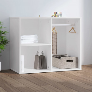 Mueble vestidor madera contrachapada blanco 80x40x65 cm D