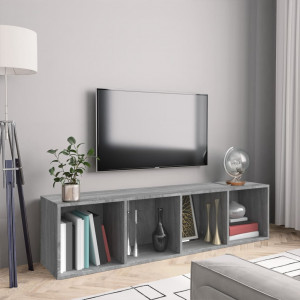 Estantería/mueble de TV madera gris Sonoma 143x30x36 cm D
