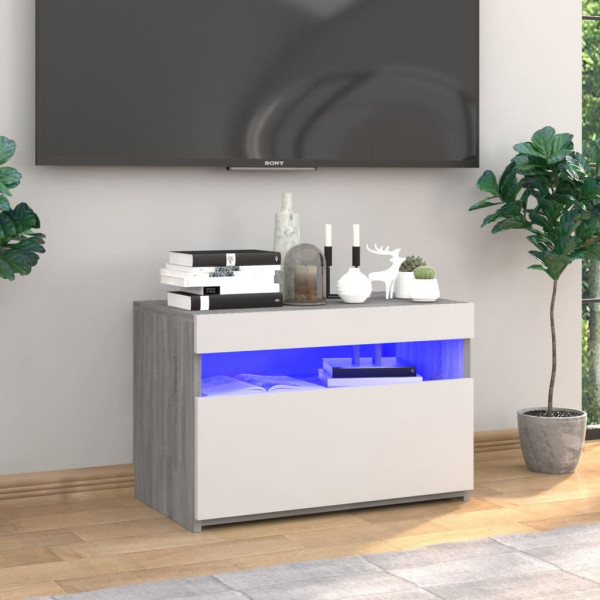 Mueble de TV con luces LED gris Sonoma 60x35x40 cm D