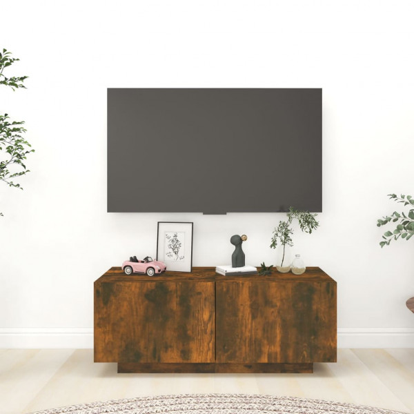 Mueble para TV madera contrachapada roble ahumado 100x35x40 cm D