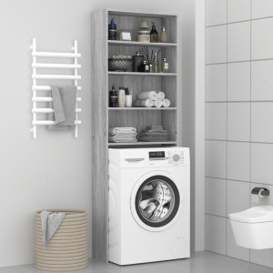 Armário para máquina de lavar cinza Sonoma 64x24x190 cm D