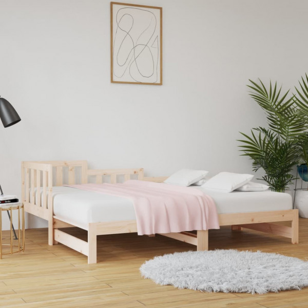 Sofá cama extraíble madera maciza de pino 2x(80x200) cm D