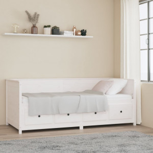 Sofá cama madera maciza de pino blanco 80x200 cm D