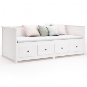 Sofá cama madera maciza de pino blanco 90x190 cm D