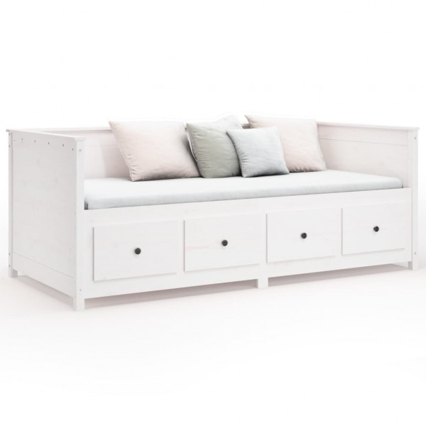 Sofá-cama em madeira maciça de pinho branco 90x190 cm D