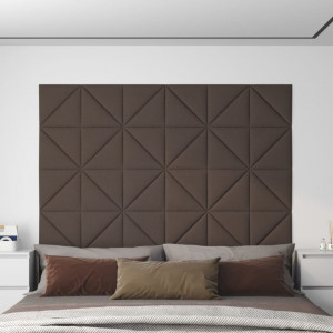 Paneles de pared 12 uds tela gris taupé 30x30 cm 0.54 m² D