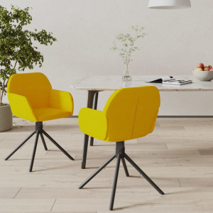 Sillas de comedor giratorias 2 uds terciopelo amarillo D