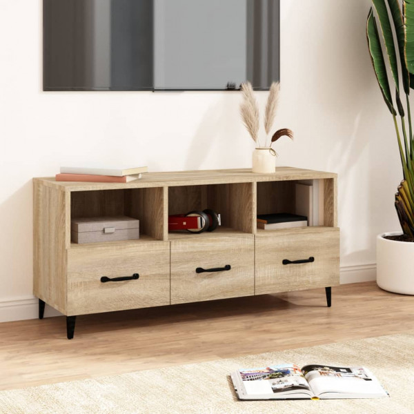 Mobiliário para TV madeira contraplacada cor carvalho 102x35x50 cm D