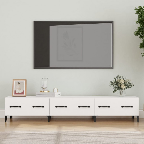 Mueble de TV madera contrachapada blanco 150x34.5x30 cm D