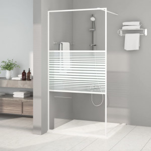Mampara de ducha vidrio ESG transparente blanco 100x195 cm D