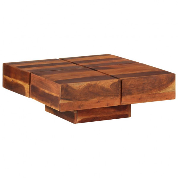 Mesa de centro de madera maciza de acacia 80x80x30 cm D