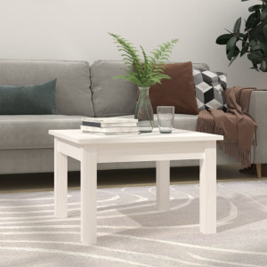 Mesa de centro de madera maciza de pino blanco 45x45x30 cm D