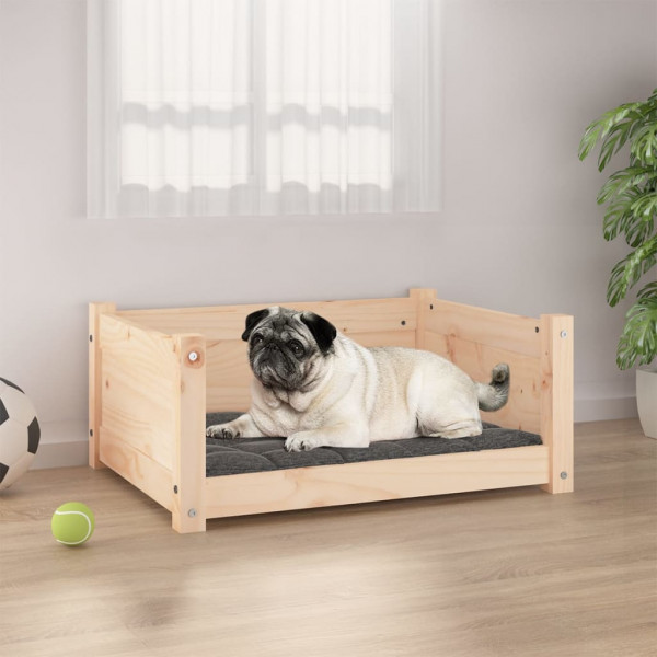 Cama para cachorro em madeira maciça de pinho 65,5x50,5x28 cm D