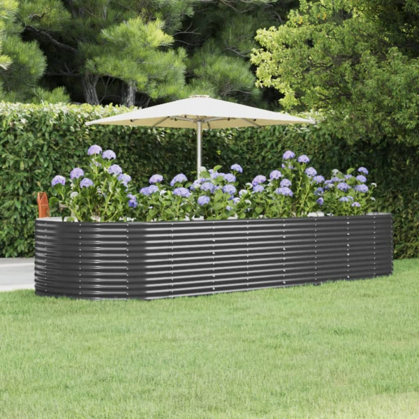 Jardinera arriate acero recubrimiento polvo gris 367x140x68cm D