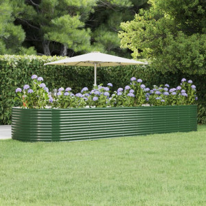 Jardinera arriate acero recubrimiento polvo verde 367x140x68cm D