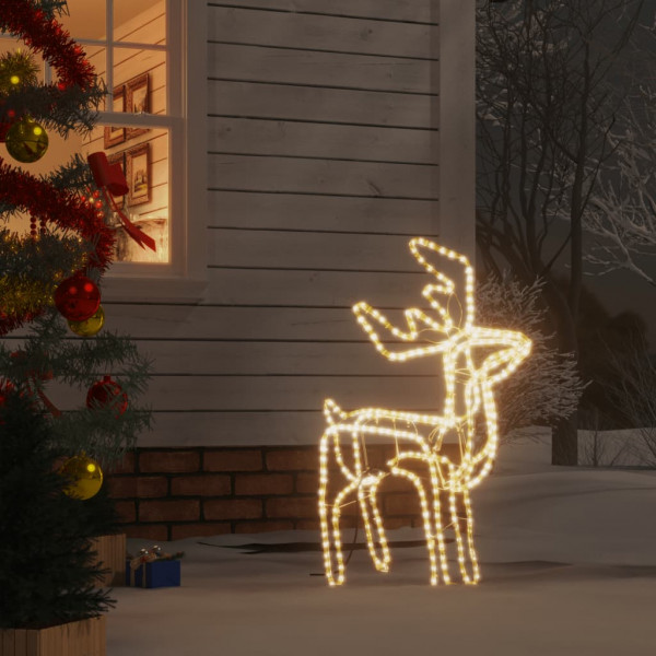 Figura de rena de Natal branco quente 76x42x87 cm D