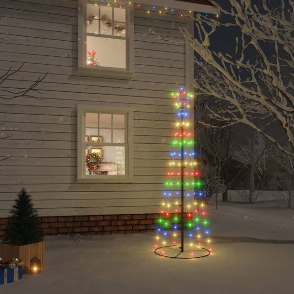 Árbol de Navidad cónico 108 LED de colores 70x180 cm D