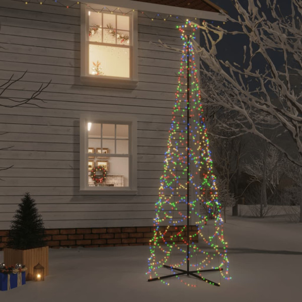 Árvore de Natal cónica 500 LED de cores 100x300 cm D