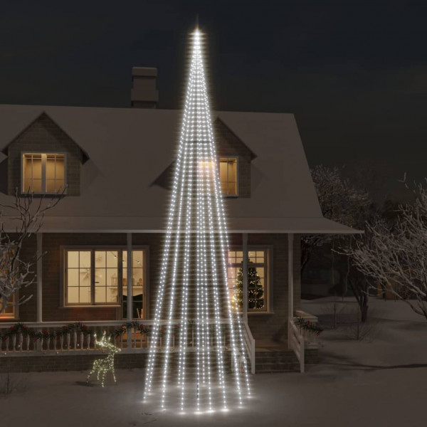 Árbol de Navidad en asta de bandera 1134 LED blanco frío 800 cm D