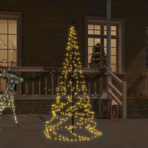 Árvore de Natal no mastro da bandeira 200 LEDs brancos quentes 180cm D