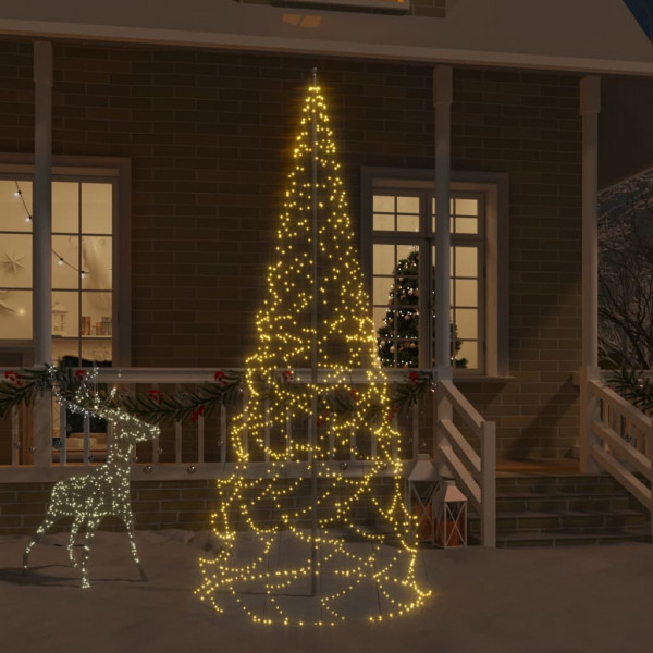 Árvore de Natal na bandeira 500 LED branco quente 300cm D
