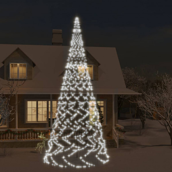 Árvore de Natal no mastro 3000 LEDs brancos frios 800 cm D