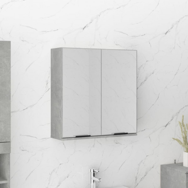 Armário de banheiro cinza concreto com espelho 64x20x67 cm D