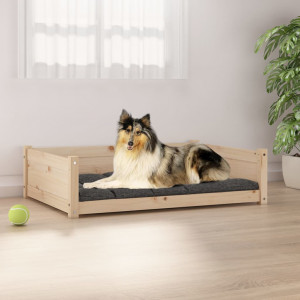 Cama para cães madeira maciça de pinho 95.5x65.5x28 cm D