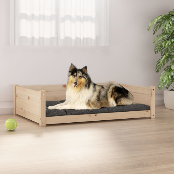 Cama para perros madera maciza de pino 95.5x65.5x28 cm D