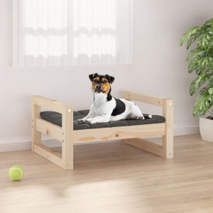 Cama para cães madeira maciça de pinho 55,5x45,5x28 cm D