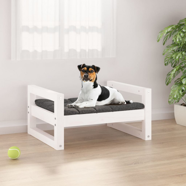 Cama para cachorro em madeira maciça de pinho branco 55,5x45,5x28 cm D