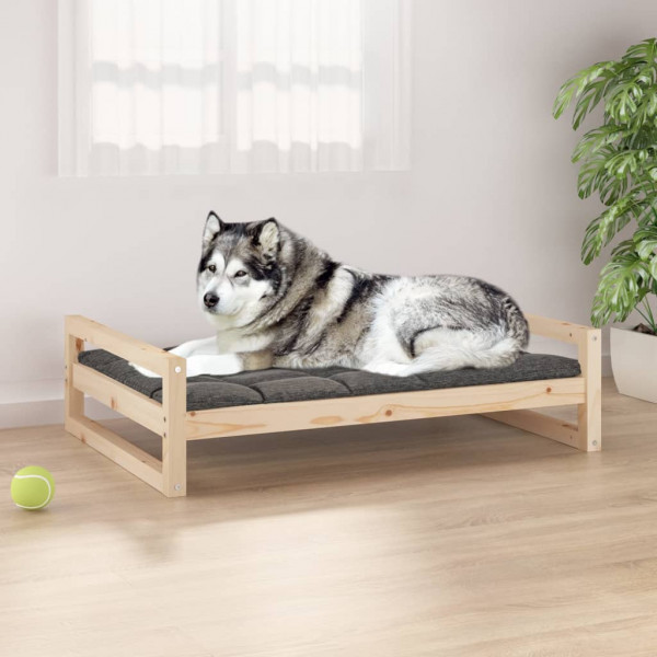 Cama para cachorro em madeira maciça de pinho 105,5x75,5x28 cm D