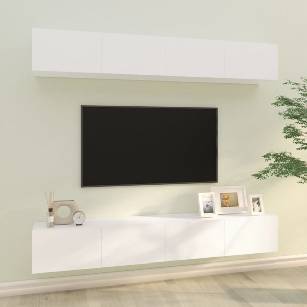Móveis de TV 4 peças branco 100x30x30 cm D