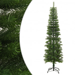 Árvore de Natal artificial estreita com suporte PE 180 cm D