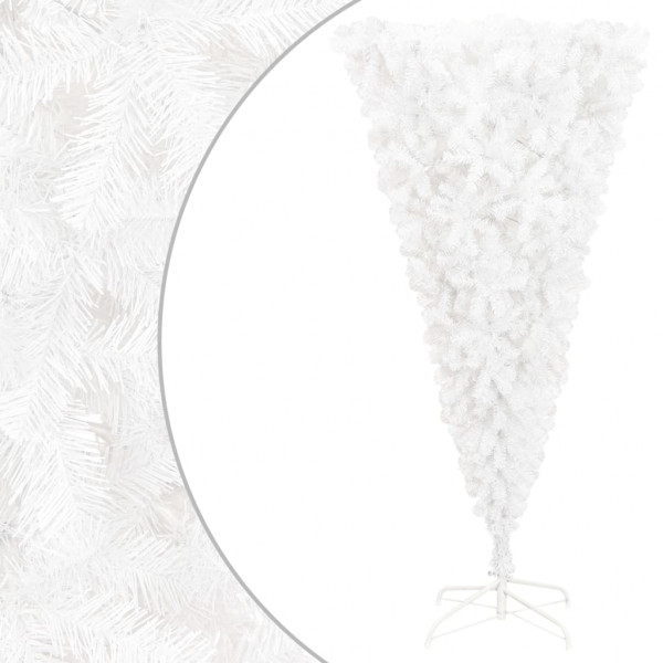 Árbol de Navidad artificial al revés con soporte blanco 240 cm D