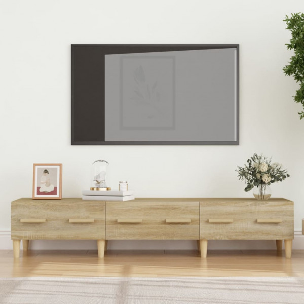 Mueble de TV madera contrachapada roble Sonoma 150x34.5x30 cm D