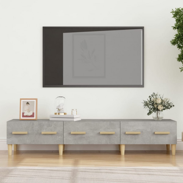 Mobiliário de televisão madeira contraplacada cinza concreto 150x34.5x30 cm D